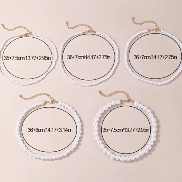 Pearl Tone Beaded Necklaces Women's Fashion Jewelry - Picture 5 of 10